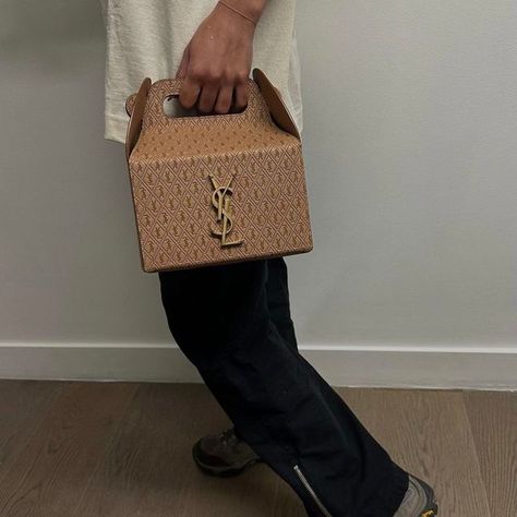 appreciate on Instagram: "off to lunch ⁠ add to closet: Saint Laurent⁠ Men's White Take-away Box In Vegetable-tanned Leather" Ysl Takeaway Box Bag, Luxury Bags Collection, Celebrity Singers, Designer Purses, Luxury Bag, Purses Designer, Box Bag, Designer Bag, Vegetable Tanned Leather