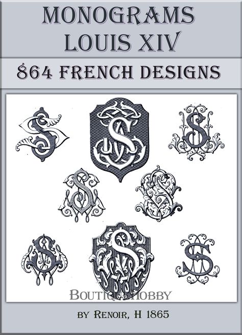 Chiffres Louis XIV - 864 French Monograms Louis XIV - Victorian monogram font Louis XIV,vintage lettering,alphabet font,Designs Book for Embroidery,Designs Book for Embroidery Original book printed in 1865 Ebook only, not paper book. File Type: PDF Format - 1 instant download files, 68 Pages Refunds or returns are not accepted. Therefore, ALL SALES ARE FINAL. However I am glad to resend any file that has been corrupted or does not work in instant download. Please contact me if you have any quest Vintage Lettering Alphabet, Monogram Letters Font, Detail Garage, Lv Wallpaper, Victorian Monogram, Victorian Lettering, Monogram Tattoo, Alphabet Decor, Free Monogram Fonts