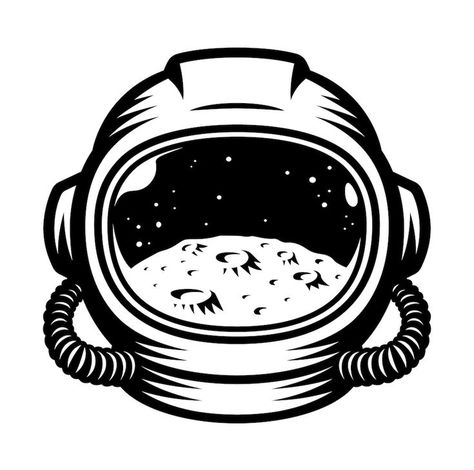 Helmet Vector, Astronaut Helmet, Helmet Logo, Black And White Vector, Space Nasa, Vector Logo, Vector Illustration, Black And White, ? Logo