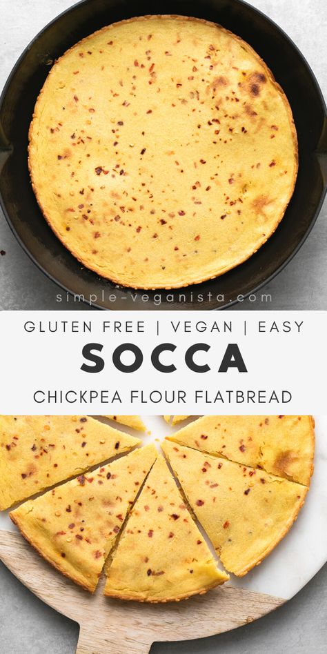 Chickpea Flour Flatbread Recipe, Simple Veganista, Chickpea Flour Recipes, Meatless Mains, Vegan Breads, Gluten Free Bagels, Flatbread Recipe, Food Bread, Skillet Recipes