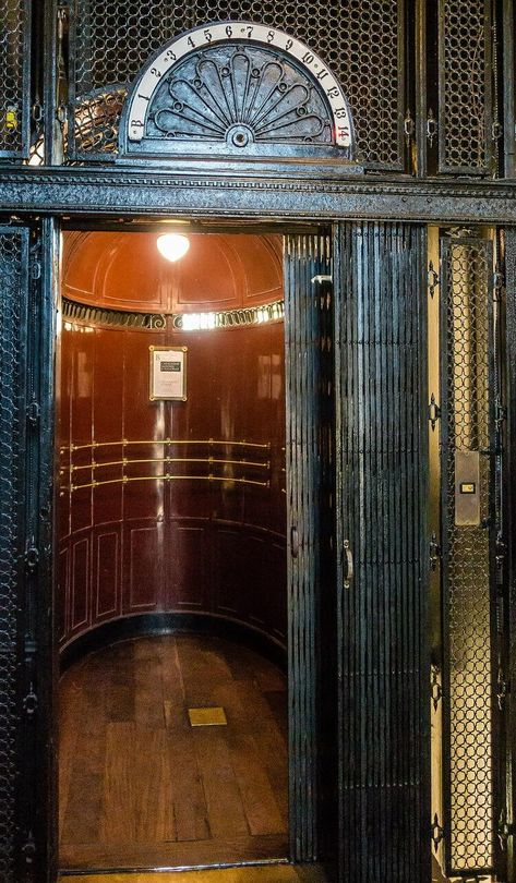 Troika Rpg, Art Deco Elevator, Art Deco Mansion, Old Elevator, Vintage Mansion, Elevator Interior, Art Deco Hotel, Industrial Age, Elevator Design