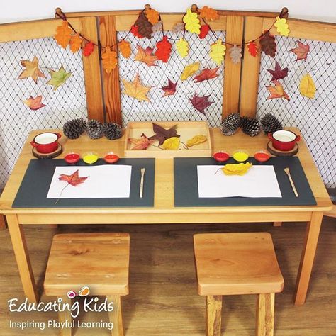 Autumn Eyfs Activities, Autumn Eyfs, Early Childhood Education Classroom, Fall Displays, Reception Classroom, Painting Leaves, Reggio Inspired Classrooms, Teacher Projects, Playful Learning