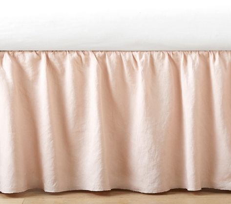 Ruffle Belgian Linen Crib Skirt | Pottery Barn Kids Crib Skirt, Crib Skirts, Crib Bumper, Fitted Crib Sheet, Natural Fabric, European Linens, Baby Bedding, Skirt Fits, Belgian Linen