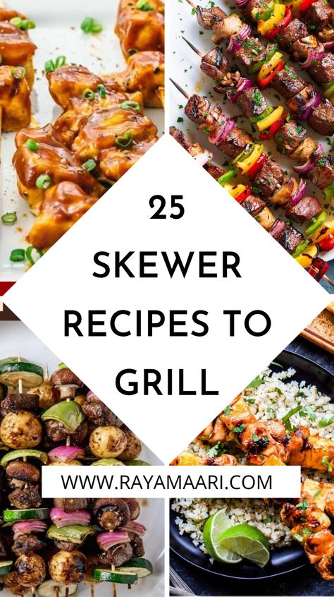 25 Skewer Recipes You Need To Try This Summer Oven Skewers, Kebabs Recipes, Kabobs On The Grill, Grill Skewers, Beef Kabob Recipes, Shrimp Skewer Recipes, Steak Skewers, Grilled Kabob Recipes, Recipes Steak