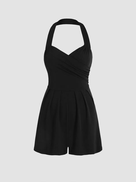 Play Suit, Spandex Pants, Backless Jumpsuit, Halter Neckline, Western Outfits, Cropped Tank Top, Playsuit, Daily Outfits, Cider