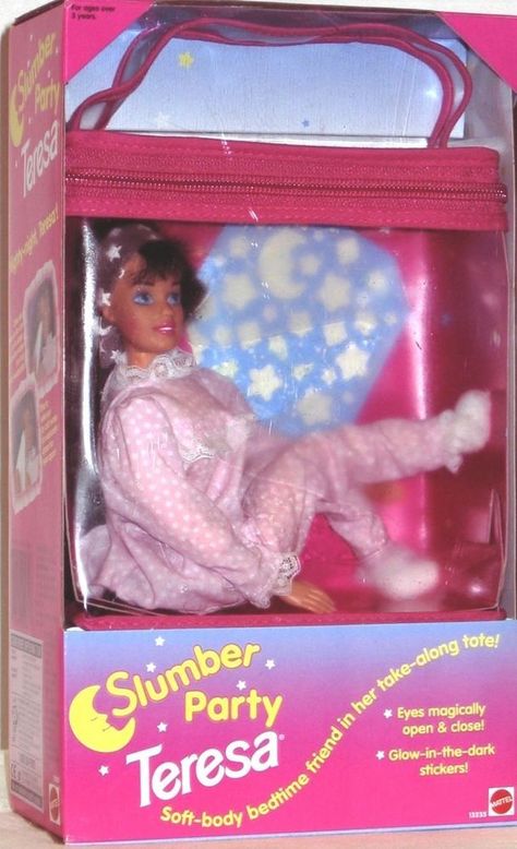 Barbie Slumber Party, 90s Toys Nostalgia, Teresa Barbie, Party Eyes, Barbie Box, Barbie Sets, Celebrity Photo, Barbie Vintage, 90s Childhood