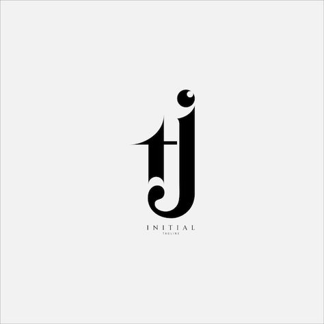 Tj Monogram, Handwriting Logo, Tattoo Lettering Fonts, Tattoo Lettering, Lettering Fonts, Handwriting, Premium Vector, Art Work, Art Inspo