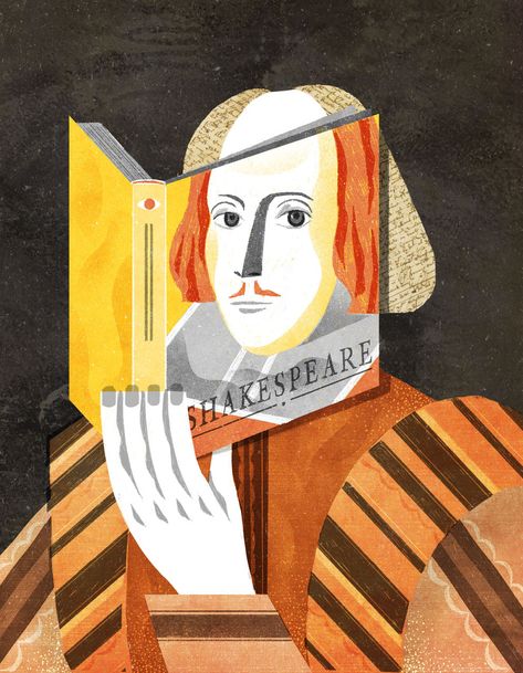 Wissen Magazine on Behance Shakespeare Portrait, Quirky Books, Sweet Drawings, Historical Painting, Magazine Illustration, Literature Art, Book Cover Art, Portrait Illustration, William Shakespeare