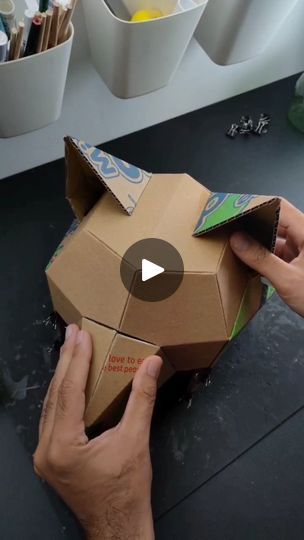 53K views · 7.7K reactions | make a half face helmet out of used cardboard box! let me know what you think. | KRAF Studio | KRAF Studio · Original audio Half Face, Cardboard Box, What You Think, Let Me Know, You Think, I Know, Thinking Of You, Let Me, Audio