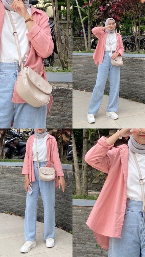 Ootd Korean Style Hijab, Pengantin Modern, Outfit Ngampus, Ootd Korean Style, Ootd Simple, Outfit Hijab Casual, Rok Outfit, Modest Casual Outfits, Outfit Korean Style