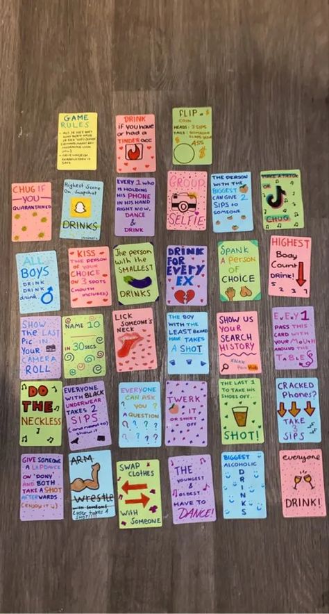 30+ DIY Board Game Ideas for Adults (Fun for Parties!) - HubPages Do Or Drink Game Cards Diy, Drinking Games For 3 People Friends, Drinking Games Cards Diy, Drinking Game Cards Diy, Non Alcoholic Games Parties, At Home Drinking Games, Black Out Or Back Out Game Diy, Text Or Drink Game Cards, Cards Drinking Games