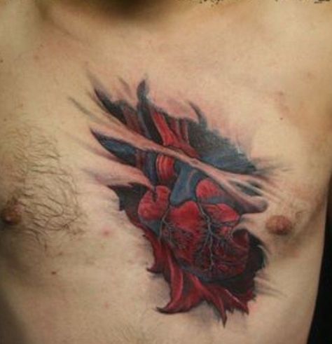 Typographic Tattoo, Ripped Skin Tattoo, Rip Tattoos, Flesh Tattoo, Rip Tattoo, Symbols Tattoos, Dna Tattoo, Red Heart Tattoos, Skin Tattoo