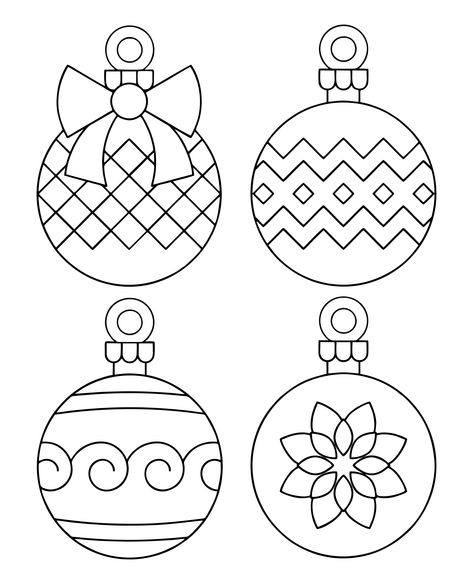 Printable Christmas Ornaments, Christmas Ornament Template, Christmas Tree Template, Printable Christmas Coloring Pages, Easy Christmas Ornaments, Ornament Drawing, Ornament Template, Activities For Children, Christmas Ornament Pattern