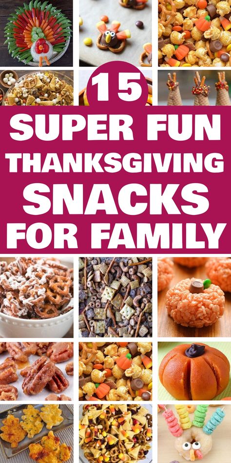 15 super fun Thanksgiving snacks for family, featuring various festive and creative food ideas. Easy Thanksgiving Snacks, Turkey Veggie Tray, Kid Friendly Thanksgiving, Spiced Popcorn, Mini Caramel Apples, Thanksgiving Snacks, Healthy Thanksgiving, Thanksgiving Treats, Delicious Thanksgiving