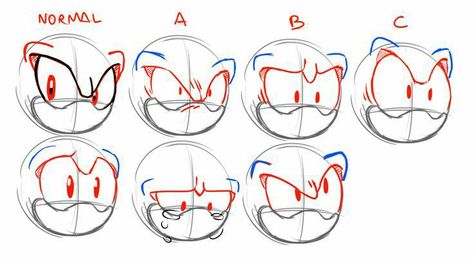 How To Draw Sonic, Draw Tutorial, Shadow Sonic, Art Resources, Sonic Funny, Sonic Fan Characters, Hedgehog Art, Drawing Expressions, Sonic And Shadow