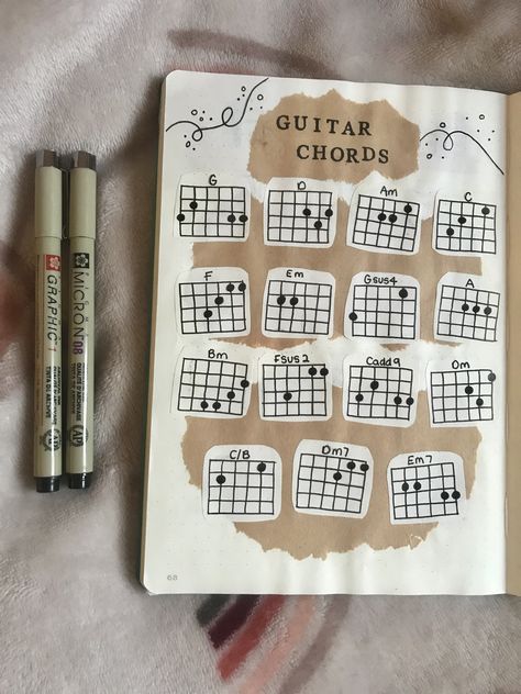 Guitar Chords Aesthetic, Learning An Instrument, Guitar Journal Ideas, Guitar Notes Aesthetic, Good Acoustic Guitars, Guitar Notes For Beginners, Beginner Guitar Chords, Guitar Journal, Guitar Notes Chart