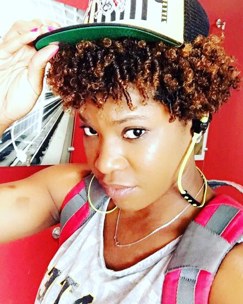 #curls #natural #sports #curly #fingercoils #coils #AsIAm #coconutoil #hat #afro #taperedfro Tapered Twa, Finger Coils, Two Strand Twists, Coils, Coconut Oil, Sports, Hats