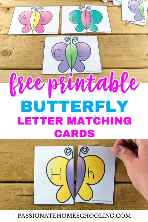 Caterpillars And Butterflies Preschool, Preschool Butterfly Theme, Christmas Worksheets Kindergarten, Butterfly Lessons, Letter Matching Activities, Letter Learning, Butterflies Activities, Printable Butterfly, Insect Activities