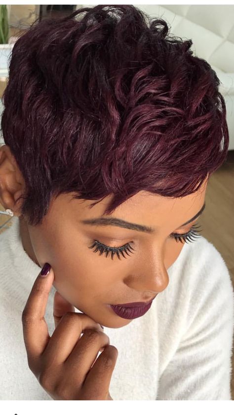 Pixie Hairstyles Color Ideas, Short Hair Cuts For Black Women Relaxed, Short Black Wig, Short Hairdo, Short Hair Color Ideas, Short Black Wigs, Black Pixie, Short Sassy Haircuts, Hot Haircuts