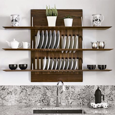 Employ a light touch with kitchen storage 2024 Kitchens, Cloud House, Dry Kitchen, Shelves Over Toilet, Floating Shelf Decor, Floating Shelves Kitchen, Floating Shelves Bathroom, Metal Storage Cabinets, Rustic Floating Shelves