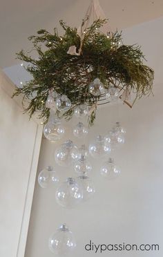 diy clear ornament hanging chandelier, christmas decorations, crafts, repurposing upcycling, seasonal holiday decor Chandelier Christmas Decor, December Diy, Ornament Chandelier, Christmas Chandelier, Clear Ornaments, Glass Balls, Christmas Handmade, Hanging Chandelier, Handmade Christmas Decorations