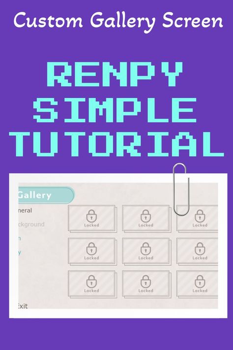 Renpy Custom Gallery Screen Simple Quick Tutorial Detective Game, Dating Simulator, Game Dev, Art Poses, Visual Novel, Game Development, Design Inspo, Art Tutorials, Game Design