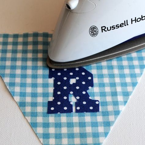 SewforSoul: Baby Boy Personalised Bunting Tutorial Sewing Bunting, How To Make Bunting, Bunting Tutorial, Embroidery Simple, Varsity Font, Make Bunting, Equilateral Triangle, Bunting Diy, Name Bunting