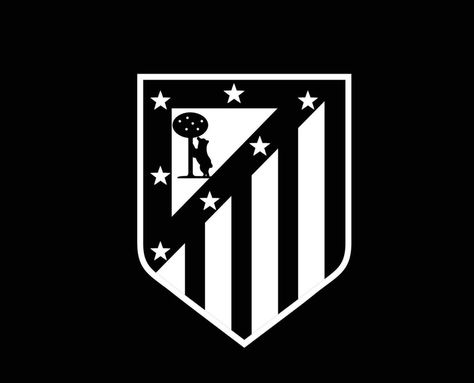 Atletico de Madrid Club Symbol Logo White La Liga Spain Football Abstract Design Vector Illustration With Black Background Atletico Madrid Logo, Club Symbol, Spain Football, Symbol Logo, Design Vector, Delaware, Black Background, Black Backgrounds, Abstract Design