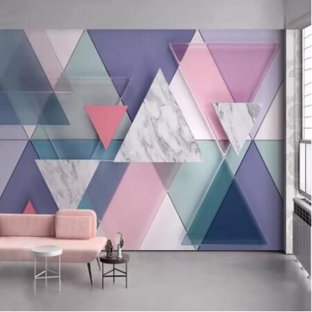 Geometric Triangle Wallpaper, Triangle Wallpaper, Wallpaper For Home Wall, Geometric Wallpaper Design, Geometric Shapes Wallpaper, Wallpaper For Home, Normal Wallpaper, Wall Art Lighting, Marble Wallpaper