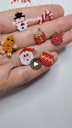 Stitch Markers Diy, Christmas Jewelry Diy, Festive Earrings, Braided Bracelet Diy, Miyuki Bracelet, Christmas Bead, Bead Loom Bracelets, Beading Tutorial, Earring Tutorial