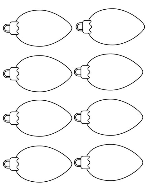 Our free printable Christmas light templates are perfect for making all kinds of different Christmas crafts and decor ideas during the holiday season. This free printable includes 5 different sizes of Christmas bulb templates that you can download and print quickly and easily. Head on over to our website to download our Christmas light stencils and start making Christmas crafts right away. Free Printables Christmas Templates, Bauble Template Free Printable, Ornament Shapes Free Printable, Christmas Cutouts Printable, Christmas Bauble Template, Holiday Templates Free Printable, Peppermint Template Free Printable, Printable Christmas Tree Templates, Christmas Outlines Templates