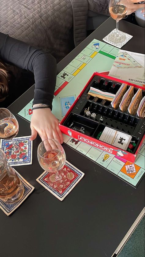 Monopoly Night Aesthetic, Playing Monopoly Aesthetic, Monopoly Aesthetic, Family Dinner Aesthetic, Board Game Aesthetic, Grace Reilly, Game Night Aesthetic, Monopoly Party, Wine And Paint Night