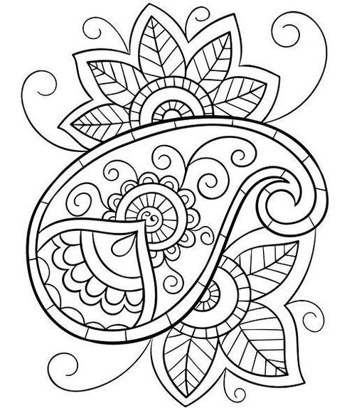 Paisley Drawing, Paisley Coloring Pages, Mandala Animal, Muster Tattoos, Design Mandala, Paisley Art, Easy Coloring Pages, Paisley Floral, Mandala Coloring Pages