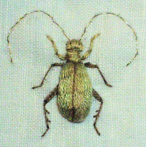 Embroidery Bugs, Embroidered Beetle, Beetle Embroidery, Embroidered Insects, Embroidered Bugs, Bug Embroidery, Insect Embroidery, Bugs Embroidery, Clothes Embroidery Diy