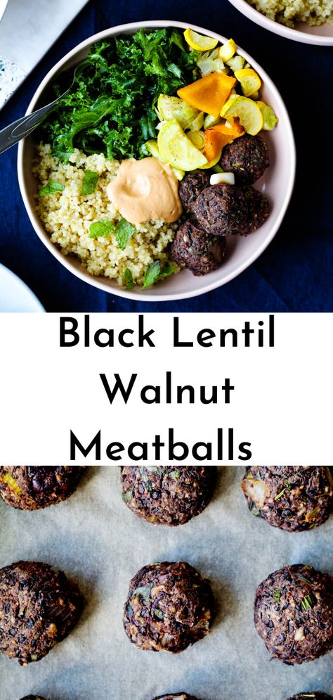 Lentil Walnut Meatballs, Black Lentil Recipes Salad, Alkaline Side Dishes, Lentil And Black Bean Recipes, Recipes With Black Lentils, Vegan Black Lentil Recipes, Cava Black Lentils Recipe, Black Beluga Lentils Recipes, Black Lentils Recipe