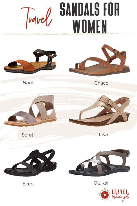 Walking Sandals Travel, Comfortable Sandals For Walking, Best Travel Sandals, Sandals For Walking, Best Walking Sandals, Womens Walking Sandals, Comfortable Walking Sandals, Italian Sandals, Types Of Sandals