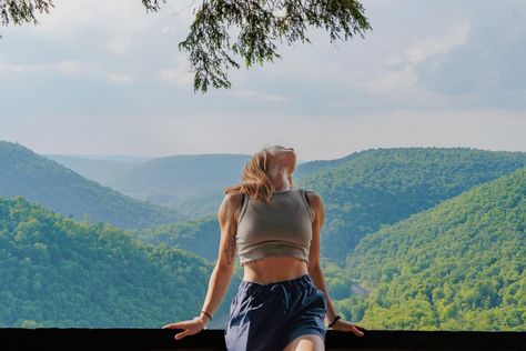 Hiking to overlooks and spending hours taking self portraits is healing. Shot on Sony Alpha. Self Portraits, Sony Alpha, Self Portrait, In The Middle, Tripod, The Middle, Hiking, Healing