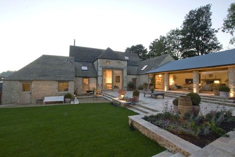 Architecturally striking barn conversion in Gloucestershire Barn Conversion Exterior, Contemporary Barn, Agricultural Buildings, Modern Farmhouse Exterior, Barn Conversion, Farmhouse Exterior, Country House Decor, Barn Style, Rustic Barn