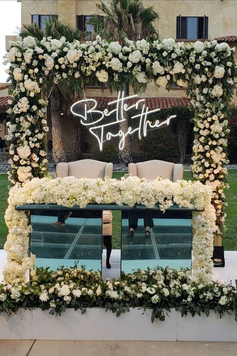 Personalized Wedding Decorations, Wedding Top Table, Oceanfront Wedding, Forest Theme Wedding, Sweetheart Table Wedding, Personalized Wedding Decor, Wedding Mandap, Wedding Couple Poses Photography, Engagement Decorations