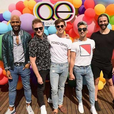 Nicole Byer, Antoni Porowski, Jonathan Van Ness, Tan France, Bobby Berk, Queer Eye, Fab Five, Angela Simmons, Friends Moments