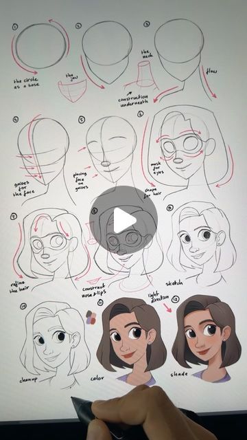 Mitch Leeuwe on Instagram: "Lets draw heads. This month theme on my patreon is how to draw characters! See link in bio  #art #draw #artist #drawing #illustration #digitalart #photoshop #artwork #sketch #tekenen #doodle #mitchleeuwe" Digital Drawing Characters, Mitchleeuwe Character, Mitch Leeuwe Tutorial, Mitch Leeuwe, Mitch Leeuwe Anatomy, Character Design Tutorial, Character Drawing, Drawing Tutorial, Digital Drawing