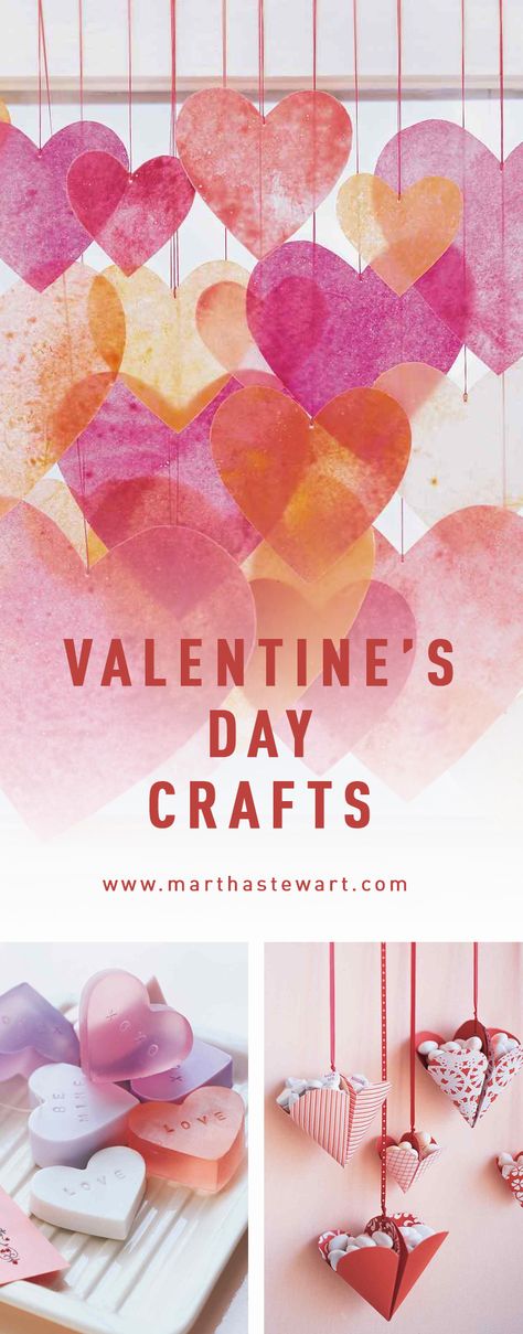 Valentine's Day Crafts | Martha Stewart Living - Show your valentine some DIY love with our heartfelt crafts. Martha Stewart Valentines Day, Vday Crafts, Valentine Favors, Valentine's Day Crafts, Happy Hearts Day, Craft Things, Valentines Crafts, Diy Valentine, Holiday Games