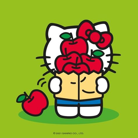 Hello Kitty Apple, Hello Kitty Book, Garfield Images, Kitty Aesthetic, Easy Pixel Art, Hello Kitty Aesthetic, Graphics Layout, Hello Kitty Characters, Miss Kitty