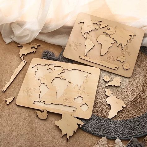 Mdf Toys, Montessori Diy, Wooden Educational Toys, Map Puzzle, Presents Ideas, Best Educational Toys, Montessori Educational Toys, Laser Cut Wood Crafts, Jigsaw Puzzles For Kids