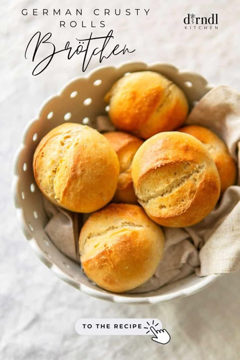 Classic German rolls recipe (Brötchen) German Rolls Recipe, German Bread Rolls, German Sourdough Bread, Brotchen Recipe German, Brochen Recipe Germany, Brotchen Rolls, German Brotchen Recipe, Ankarsrum Recipes, Scandi Recipes