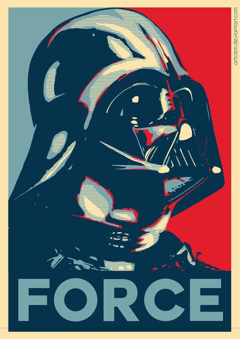 Darth Vader - Hope Poster by ArtClem.deviantart.com on @DeviantArt Darth Vader Force, Ray Star Wars, Darth Vader Poster, Star Wars Rey, Star Wars Illustration, Darth Vader Star Wars, Propaganda Poster, Hope Poster, Cuadros Star Wars