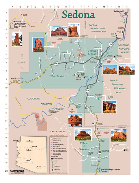 Sedona AZ - Click here to download this map in a PDF format. Sedona Arizona Travel, Sedona Vortex, Sedona Travel, Sedona Vacation, Southwest Travel, Visit Sedona, Arizona Map, Trip To Grand Canyon, Arizona Vacation