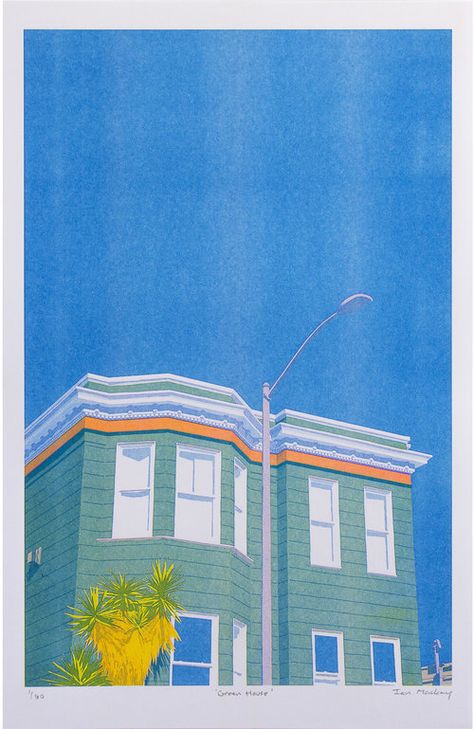 Risograph Illustration, Risograph Poster, Living In San Francisco, Riso Print, California Landscape, Risograph Print, Movie Posters Design, Heart Drawing, Print Collage