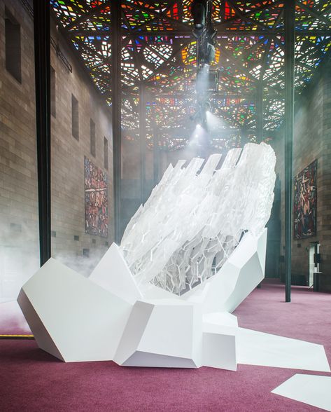 First look at Roland Snooks’ 3D printed glacier installation | Wallpaper* Ice Installation, Technology Art, National Gallery, Exhibition Design, Installation Art, The National, Christmas Party, 3d Printing, Mood Board