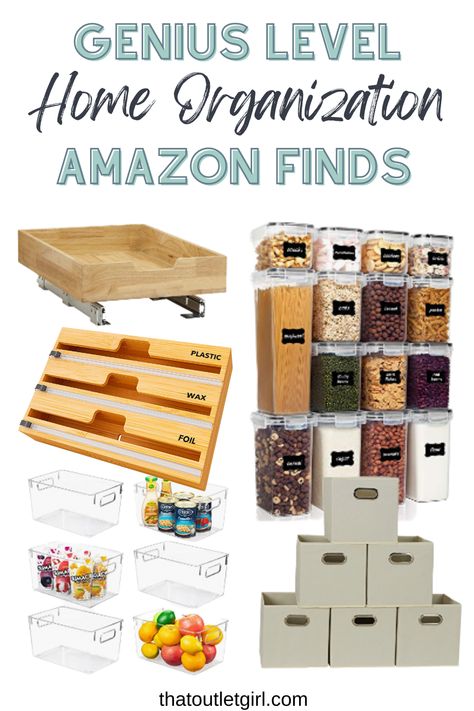 Amazon Home Organization, Easy Kitchen Updates, Quick Organization, Garage Organization Tips, Kitchen Updates, Best Amazon Buys, Organization Products, Organization Essentials, Kitchen Hacks Organization